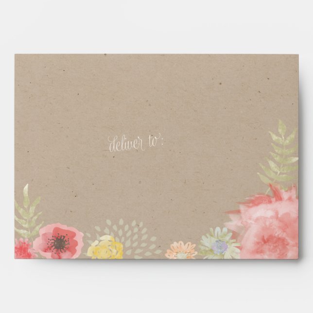 In the Meadow Summer Wedding Kraft Paper Envelope (Front)