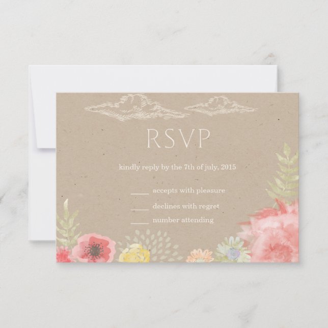 In the Meadow Summer Wedding RSVP Card (Front)