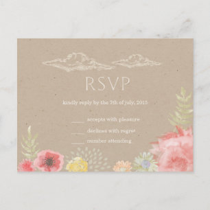 In the Meadow Summer Wedding RSVP Postcard