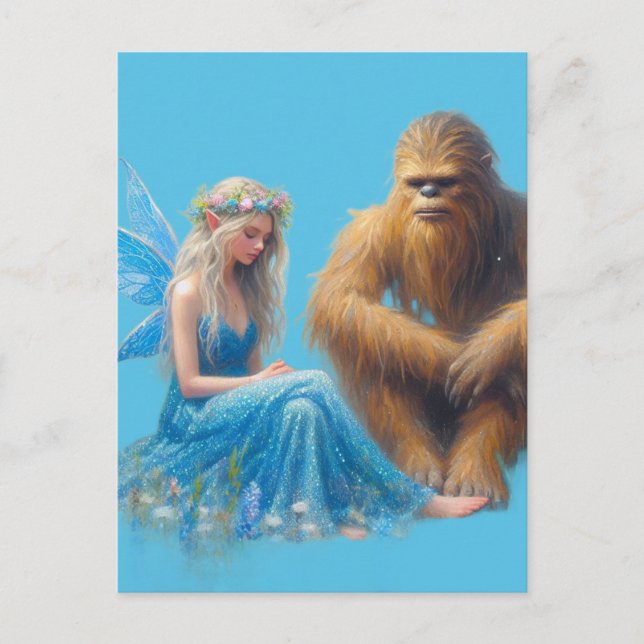 In the Meadow With Sasquatch Postcard (Front)