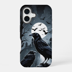 In the midnight Moon Raven Iphone 16 case