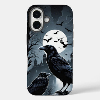 In the midnight Moon Raven Iphone 16 case