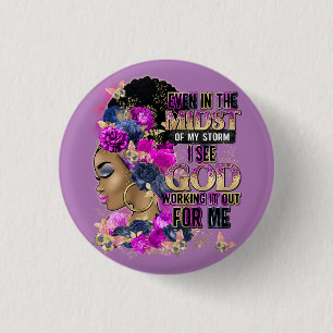 In The Midst Queen Black Melanin Woman Brown Skin 3 Cm Round Badge