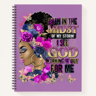 In The Midst Queen Black Melanin Woman Brown Skin Notebook