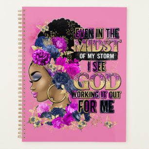 In The Midst Queen Black Melanin Woman Brown Skin Planner