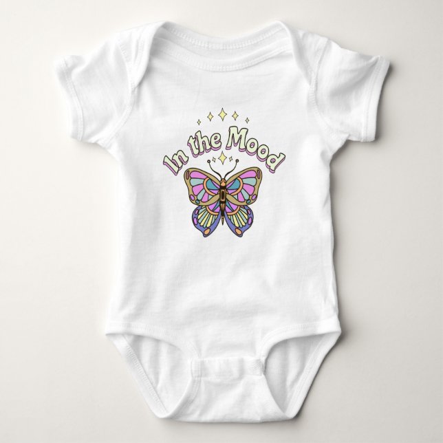 In the Mood Butterfly Stars Baby Bodysuit (Front)