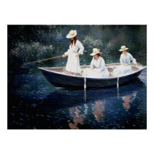 In the Norvégienne Boat at Giverny Poster