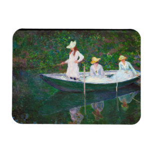 In the Norwegian Boat at Giverny Claude Monet Magnet