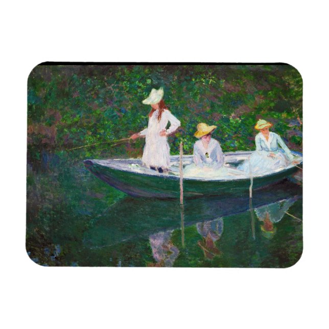 In the Norwegian Boat at Giverny Claude Monet Magnet (Horizontal)