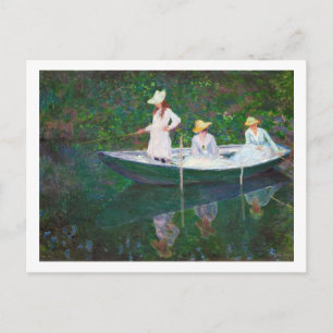 In the Norwegian Boat at Giverny Claude Monet Postcard