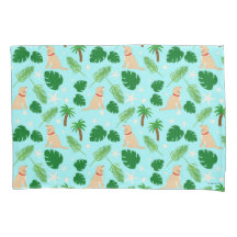 In the Ocean Blue Tropical Pups Pillowcases