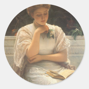 In the Orangery by Charles Edward Perugini Classic Round Sticker