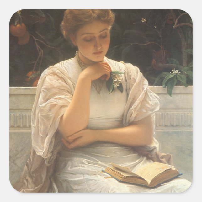 In the Orangery by Charles Edward Perugini Square Sticker (Front)