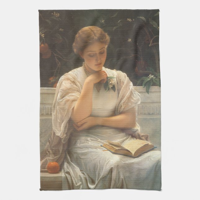 In the Orangery by Charles Edward Perugini Tea Towel (Vertical)
