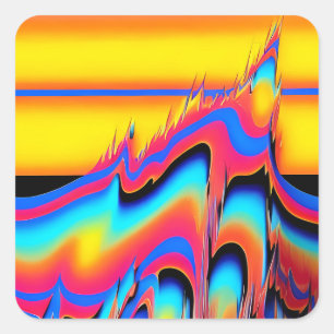 In the Panned Flash of Synthetic Forms - Ken Gauge Square Sticker