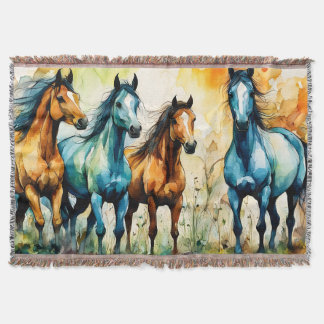 In the Pasture Throw Blanket