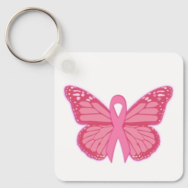 In The Pink Butterfly Key Ring (Front)