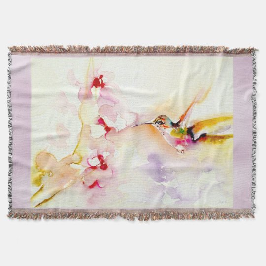 "In the Pink" Hummingbird Print Throw Blanket | Zazzle.com.au