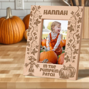 In the Pumpkin Patch, Fall Custom Name Etched Frames