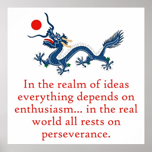 In The Realm Of Ideas - Perseverance Quote Poster (Front)