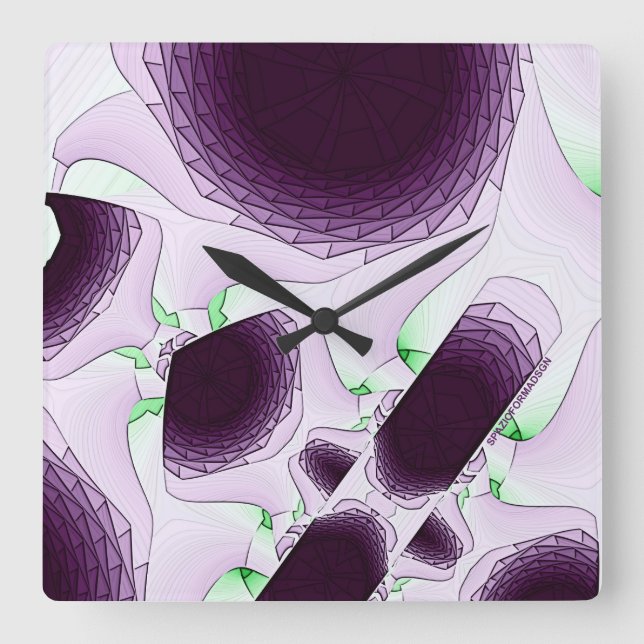 In the shade of colour Violet Square Wall Clock (Front)