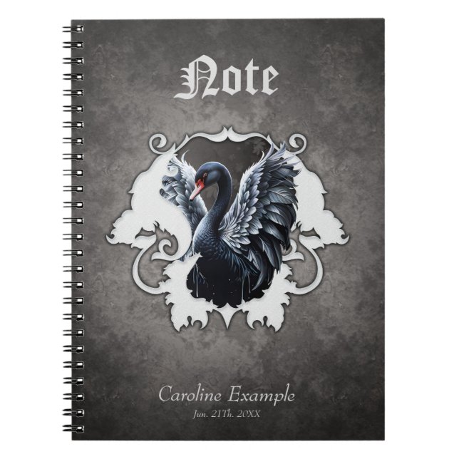 In the shadow of elegance: A black swan.  Notebook (Front)