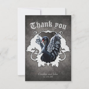 In the shadow of elegance: A black swan Thank You Card