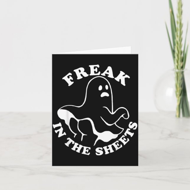 In The Sheets Funny Halloween Boo Ghost Card (Front)