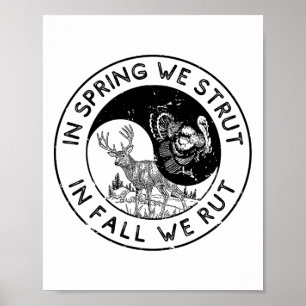 In The Spring We Strut In The Fall We Rut Seasonal Poster