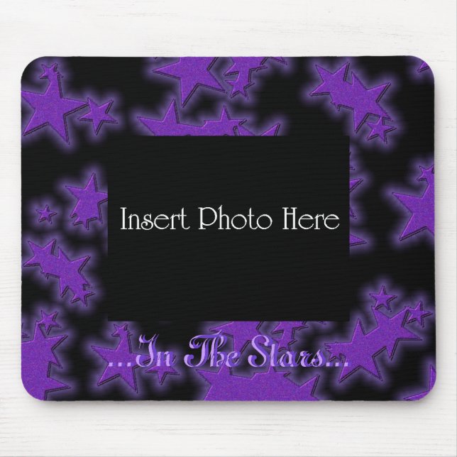 In The Stars Purple Star Pattern Frame Mouse Pad (Front)
