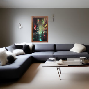 In the street at Night-time AI Art Poster