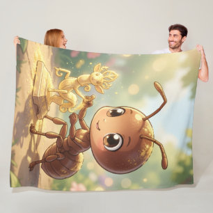 In the Tracks of Floral Gold.1 Fleece Blanket