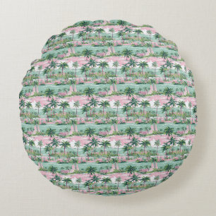 In The Tropics, Every Day Feels Like A Holiday Round Cushion