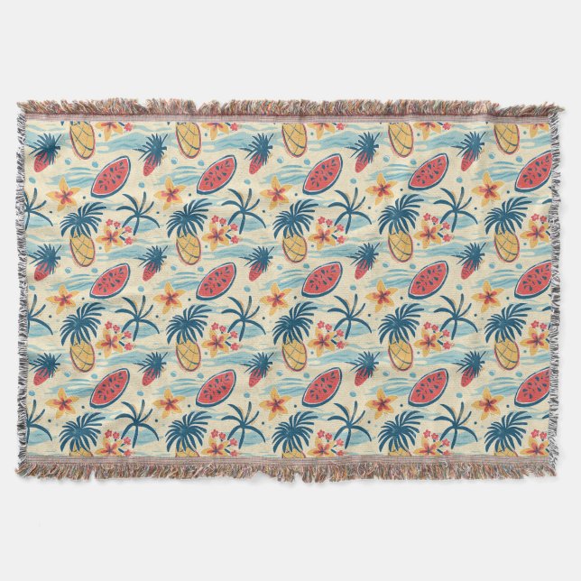 In The Tropics, Time Seems To Slow Down Throw Blanket (Front)