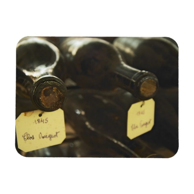 In the underground wine cellar: lying bottles in magnet (Horizontal)
