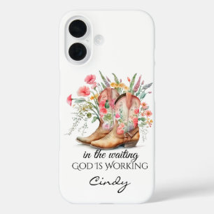 In the Waiting God is Working iPhone 16 Case