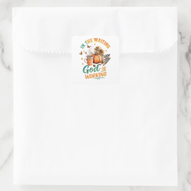 In The Waiting...  Square Sticker (Bag)