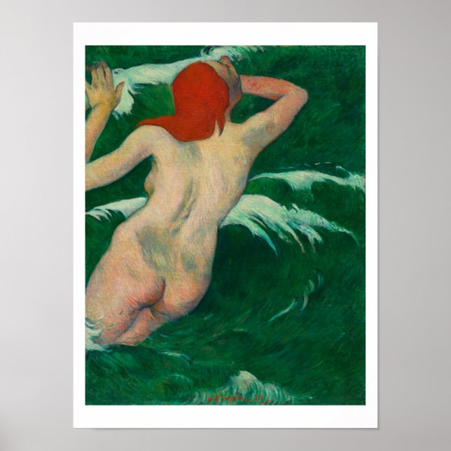 "IN THE WAVES" 1889 PAUL GAUGUIN POSTER (Front)