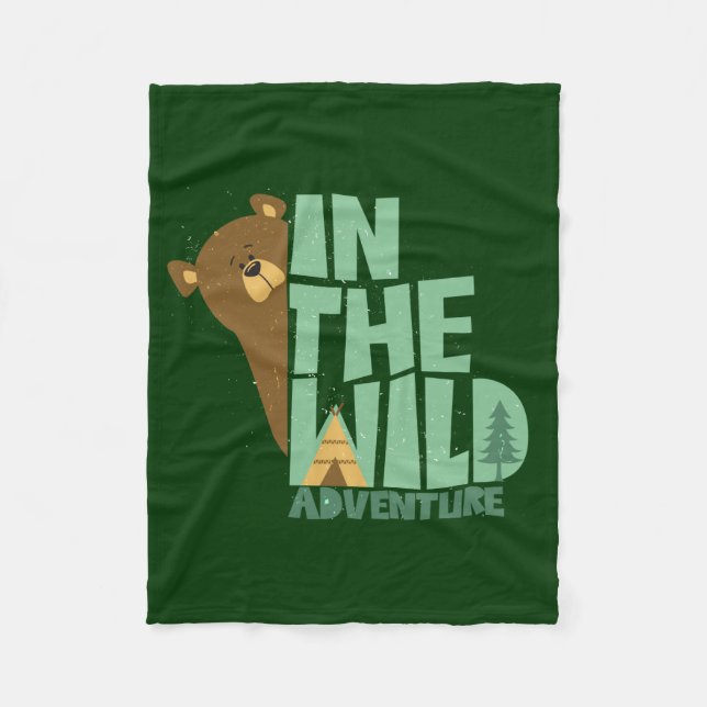 In The Wild Adventure Bear Fleece Blanket (Front)
