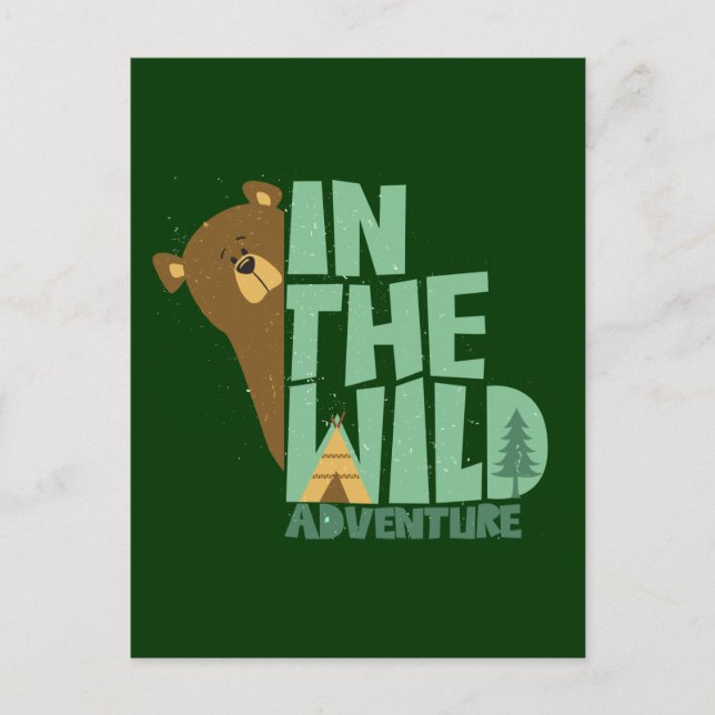 In The Wild Adventure Bear Postcard (Front)