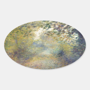 In the Woods by Pierre-Auguste Renoir Oval Sticker