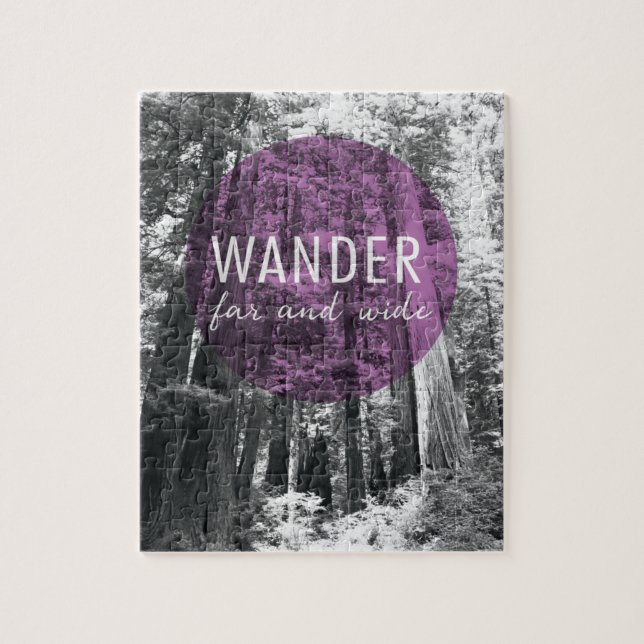 In The Woods | Wander Far and Wide Quote Jigsaw Puzzle (Vertical)