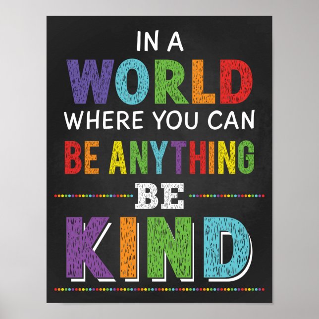 In The World Where You Can Be Anything Be Kind Poster (Front)