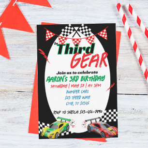 In Third Gear, Racing 3rd Birthday Invitation