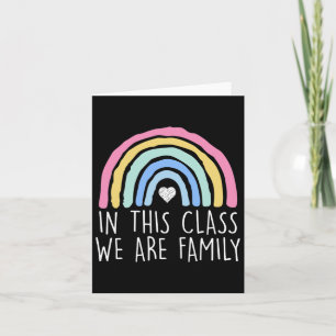 In This Cl We Are Family Student Teacher Byck To S Card