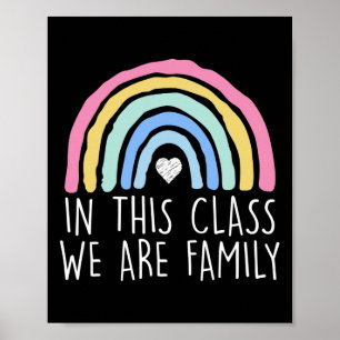 In This Class We Are Family Student Teacher Back T Poster