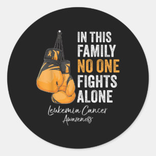 In This Family Fight Alone Leukaemia Cancer Awaren Classic Round Sticker