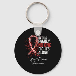 In This Family Fights Alone Heart Disease Awarenes Key Ring