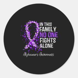 In This Family Fights Alone Shirt Heimers Ribbon Classic Round Sticker