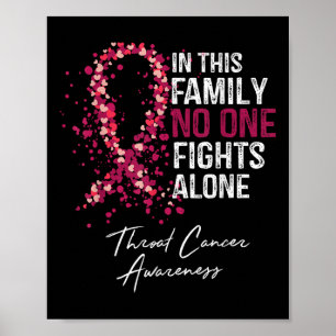 In This Family Fights Alone Shirt Throat Cancer Poster